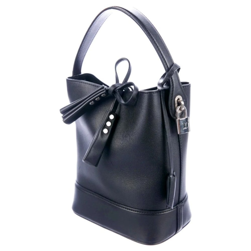 Louis Vuitton New Noe(NN14) Cuir Nuance PM Black Calfskin Leather Bucket Bag